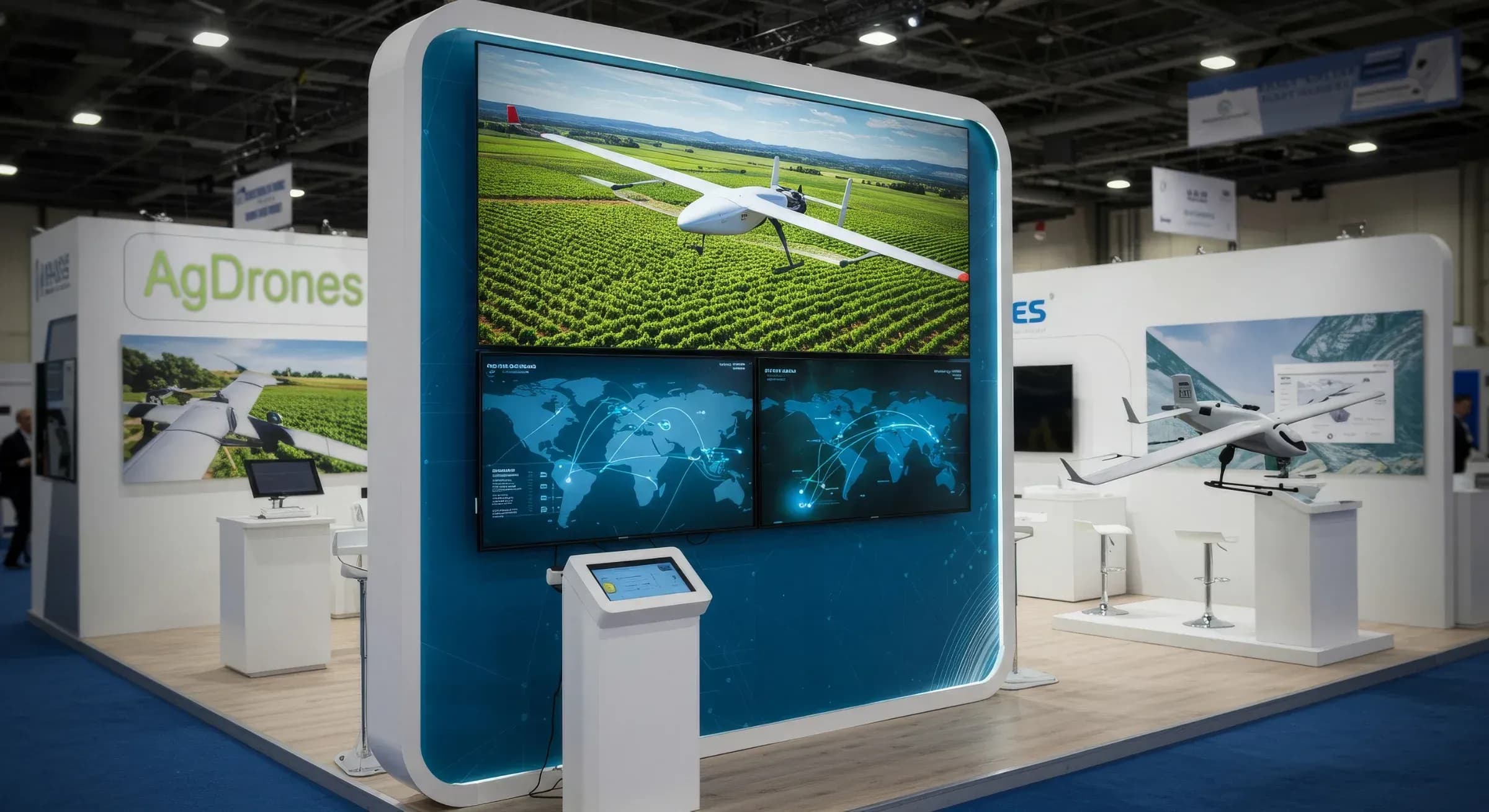 Agriculture Drone Booth managed via the UCM - Case Study:UCM | AI generated Illustration